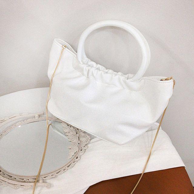 미니 주름 핸들백