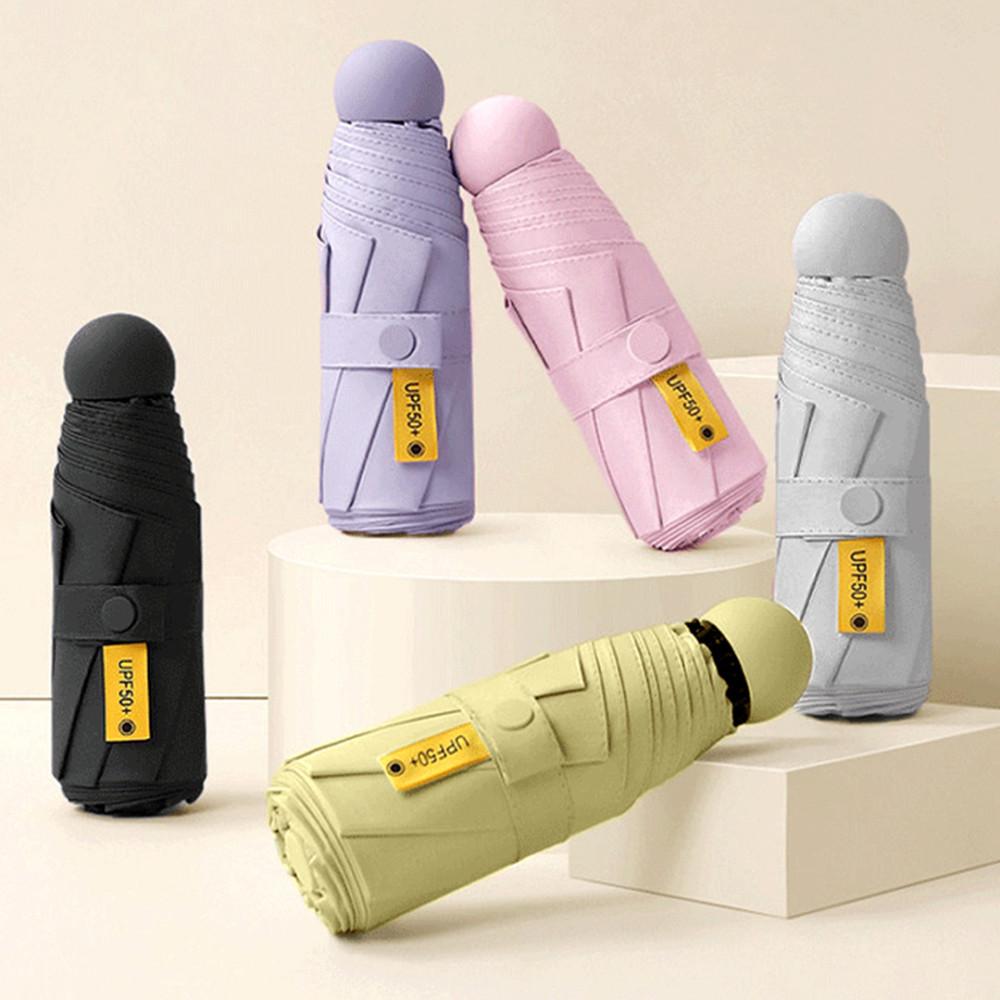 누비홈 미니 접이식 5단 초경량 우산 파스텔 양우산 암막 uv 양산 케이스포함