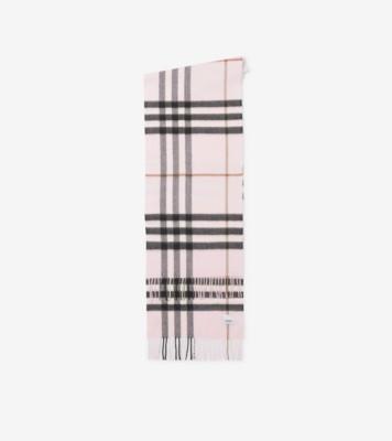 버버리 체크 캐시미어 스카프 (페일 캔디 핑크) | Burberry®