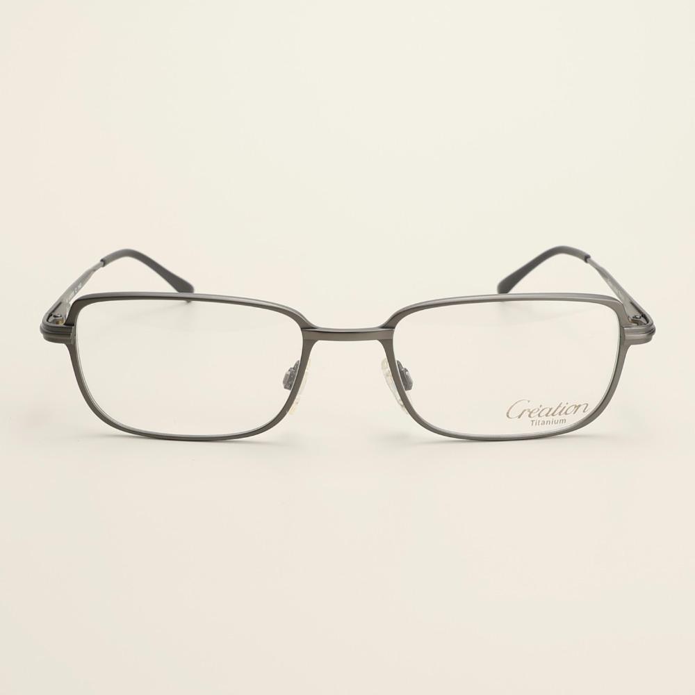 CREATION Square matte gray metal glasses