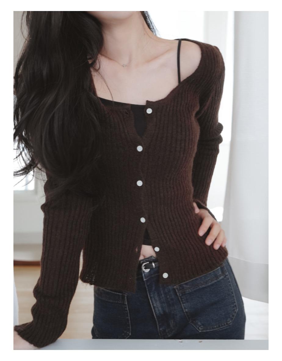 셰이드 딥 스쿱 가디건 (3colors)