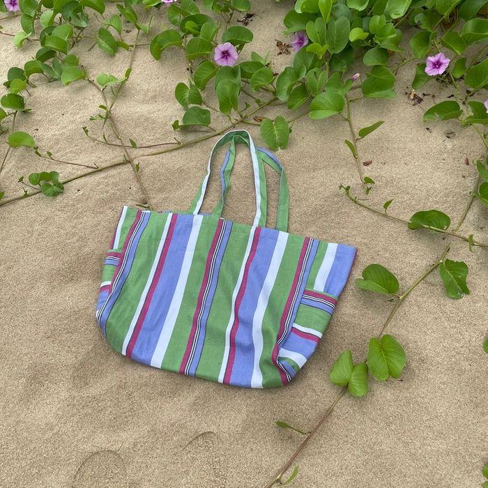 컬러 스트라이프 비치백 Color stripe beach bag