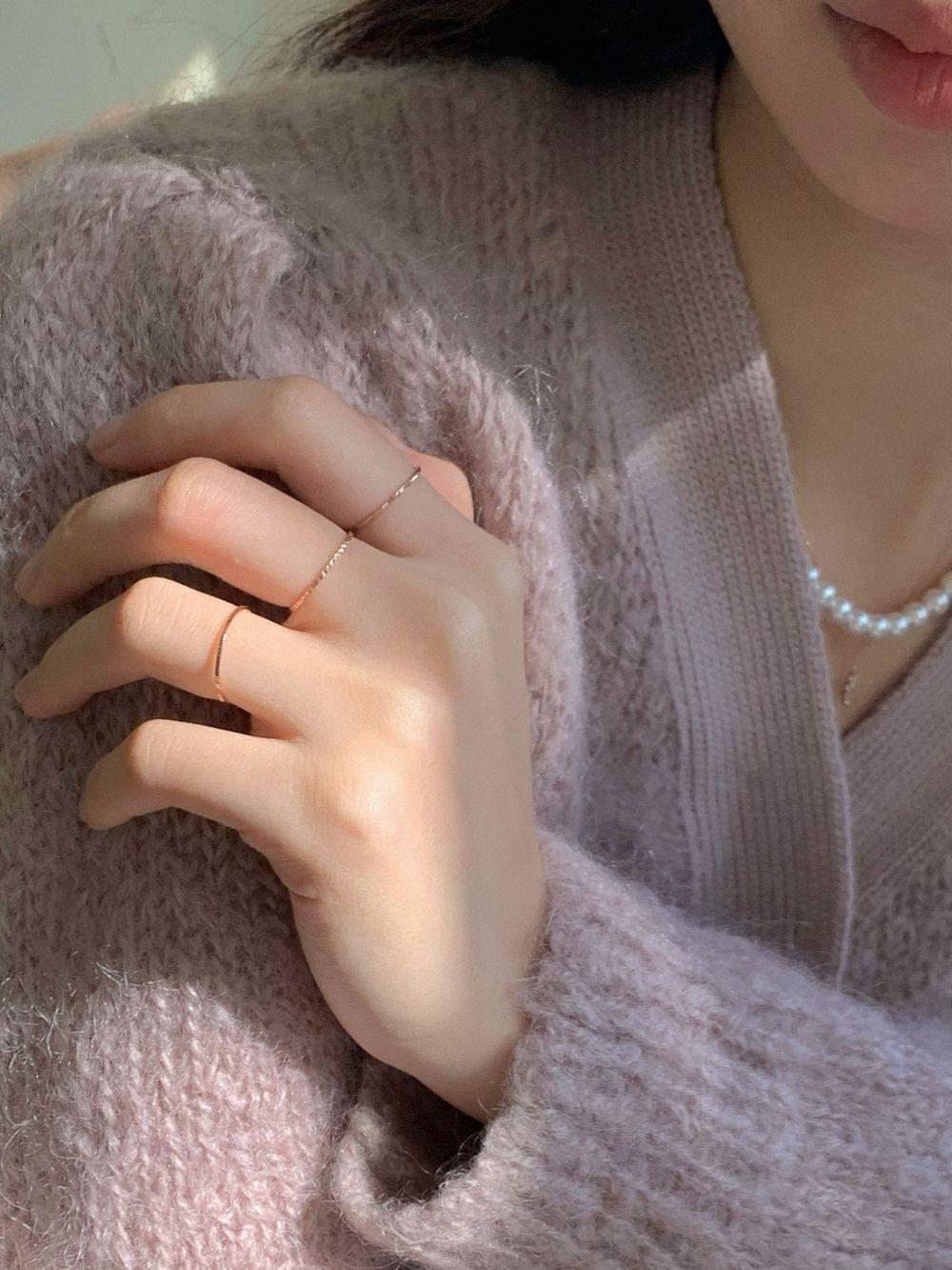 14k 베이직 심플 레이어드 반지