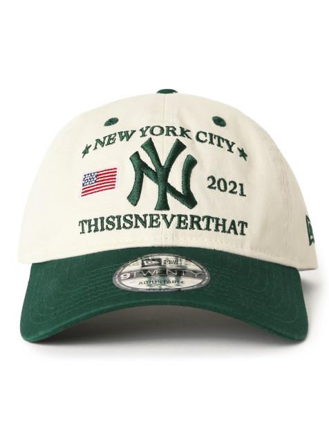 [한국매장] 뉴에라 디스이즈네버댓 MLB 뉴욕 양키스 언스트럭쳐 볼캡 아이보리 920UNST MLB X TNT FLAG NEYYAN Wine Cork / Dark Green