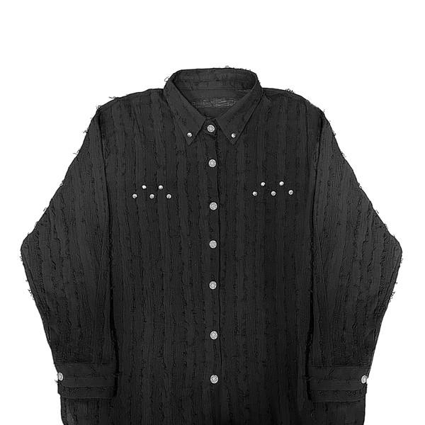 ANTIQUE TEXTURE OVERSHIRT IN BLACK