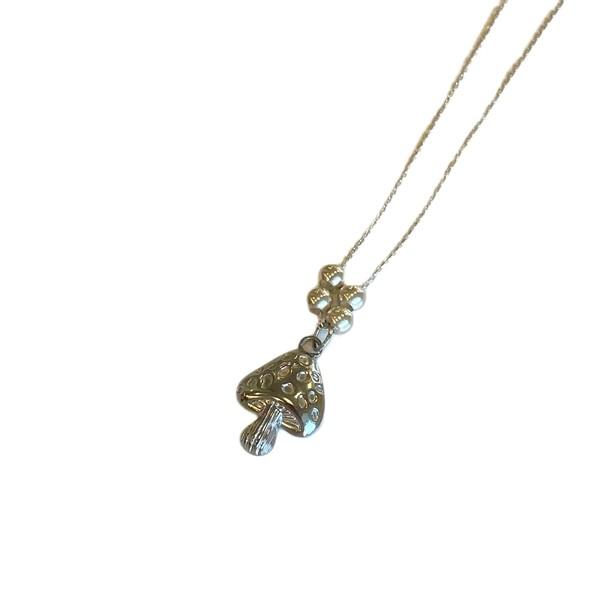 [viviflo]  silver925 bubble mushroom necklace / 실버 버블 머쉬룸 목걸이