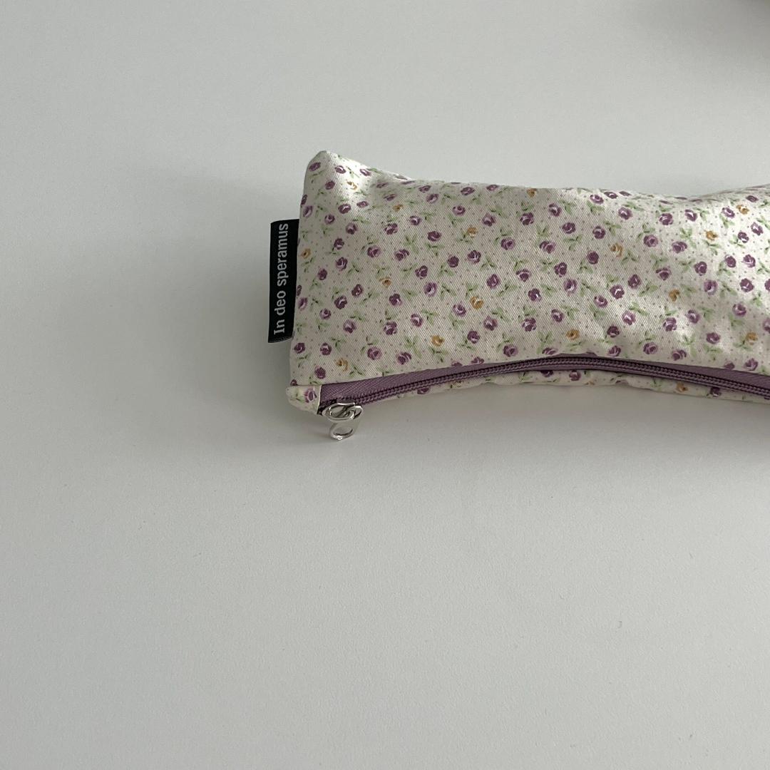 연보라 꽃 필통(Light purple flower pencil case)