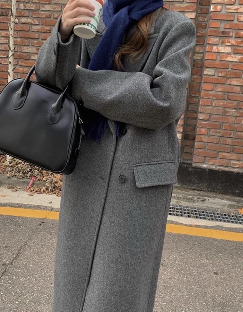 세일가 도매가보다저렴  카라 더블브레스트 핸드메이드 롱코트