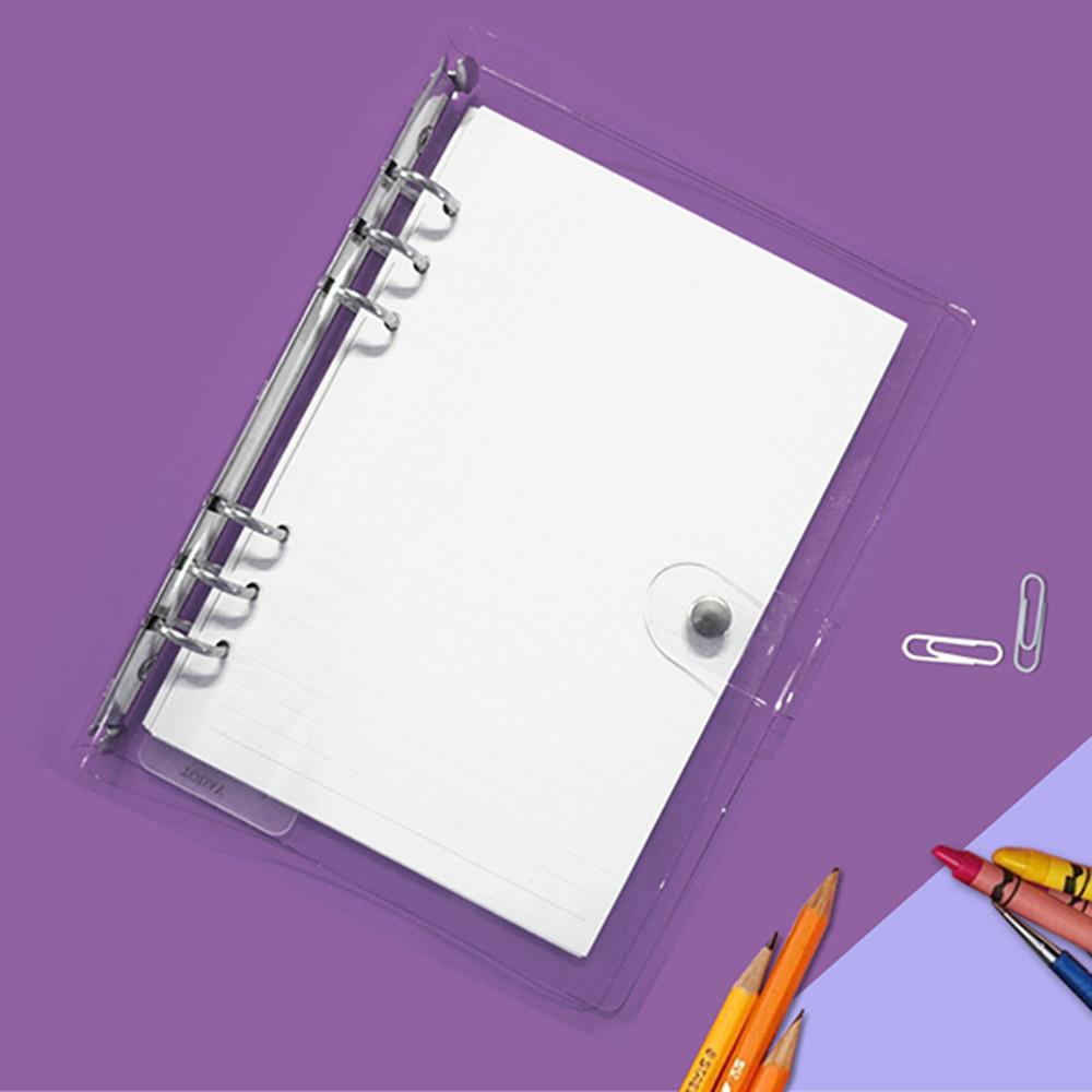 지넥스 만년 6공 다이어리 투명 커버 A5 A6 A7 다꾸 꾸미기세트 미니 정사각 만들기