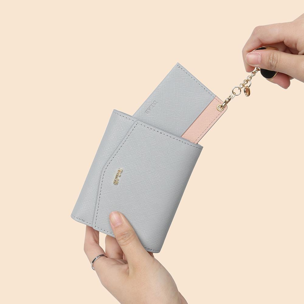 디랩 D.LAB 엘린 3단 중지갑 (4colors) [월렛in월렛 :하트 키링+카드지갑]