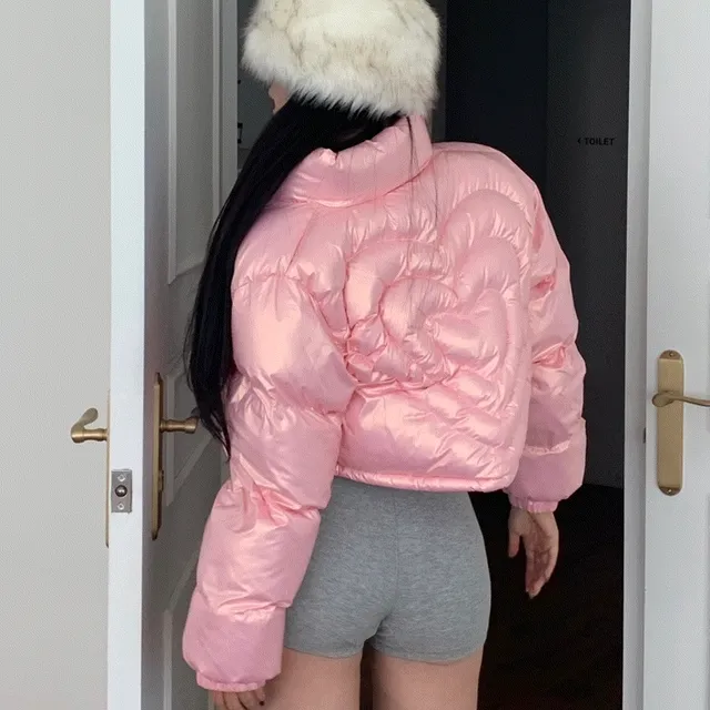 💗🤍거래처단독할인🤍💗 크롭패딩 겨울신상 글로시패딩 유광패딩 숏패딩 스트링패딩 투웨이패딩 발레코어룩 y2k 크롭 숏 패딩 점퍼