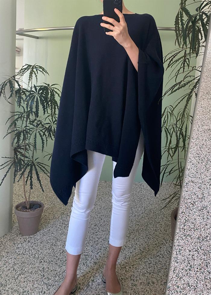 FW 케이블판쵸 - [아이보리 베이지 소라 그레이 네이비]