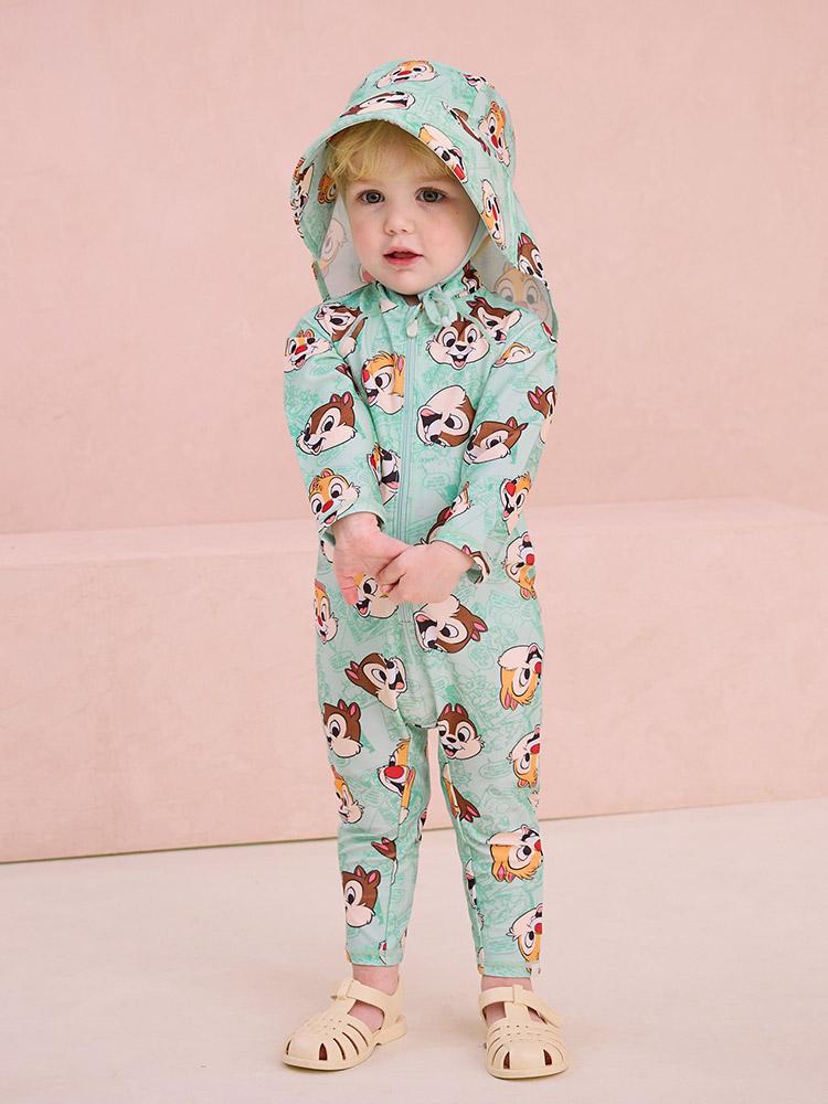 [밀크마일] [디즈니]칩앤데일 래쉬가드스윔수트(플랩캡세트)