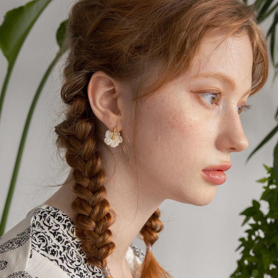 Gypsy flower knit earring (4colors)