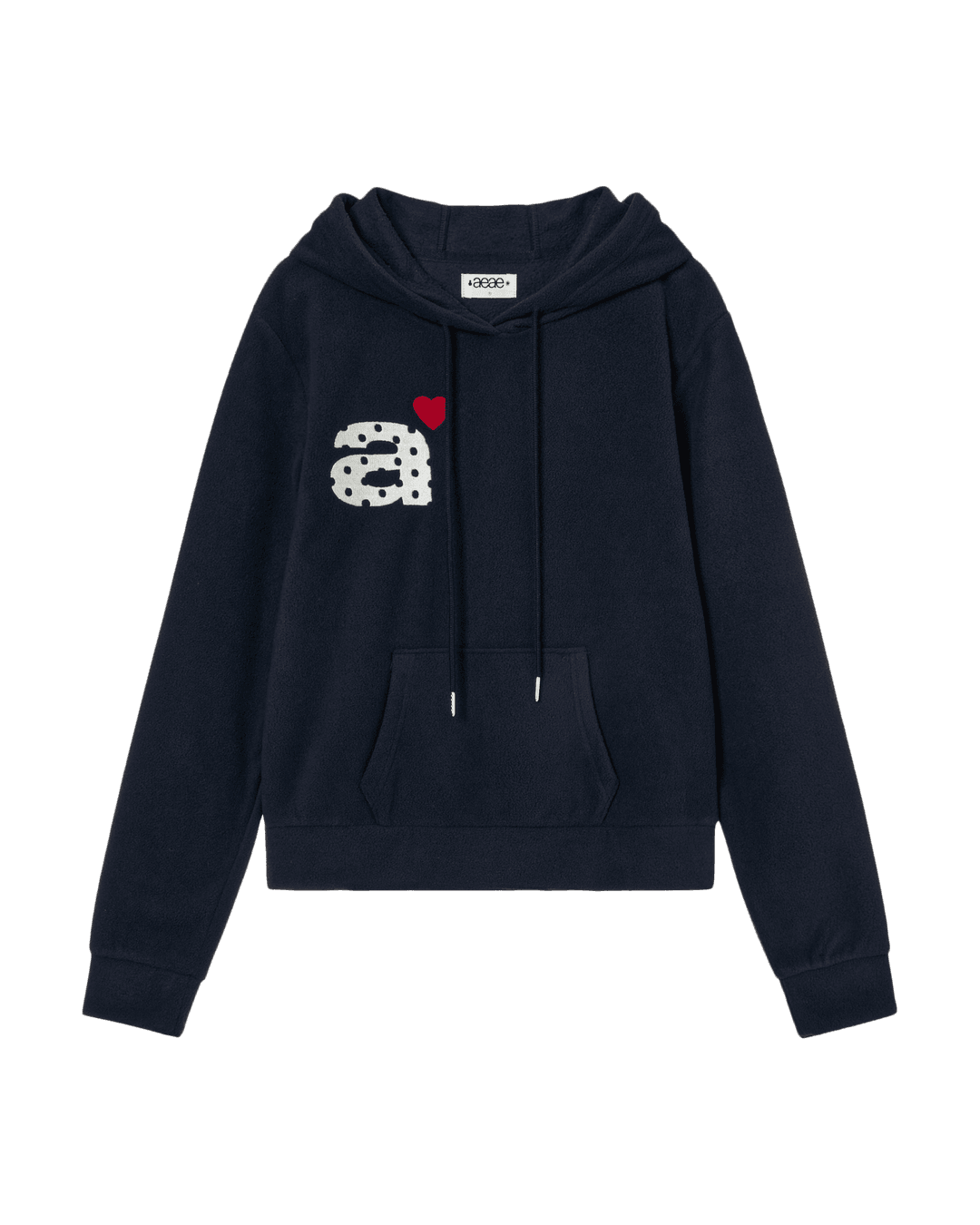DOT SMALL LETTER FLEECE HOODIE [NAVY]