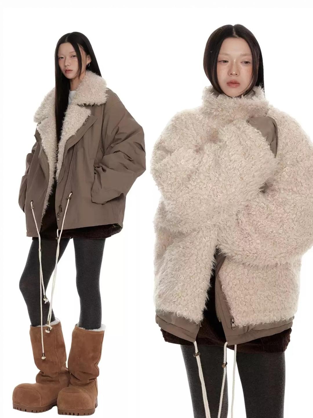 JIKOO Teddy Over Reversible Jacket
