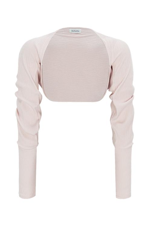 COTTON BASIC BOLERO-BABY PINK