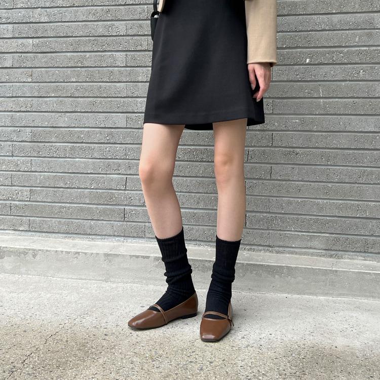 바르티 스퀘어 메리제인 스트랩 플랫슈즈 1cm