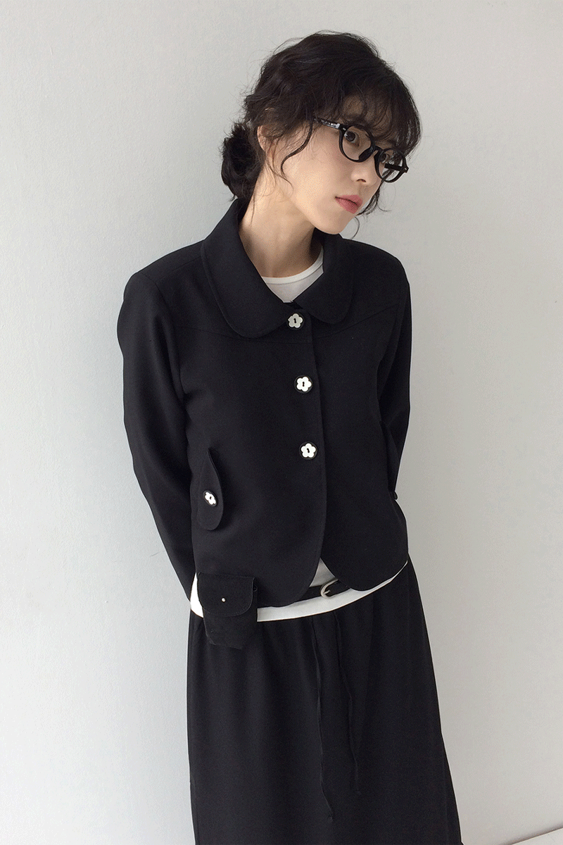 (25FW 미리 어텀🍂)소소 플라워 둥근카라 자켓