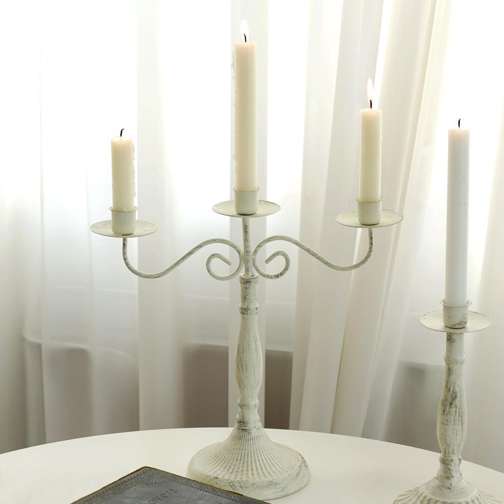 앤틱 빈티지 철제 촛대 3구