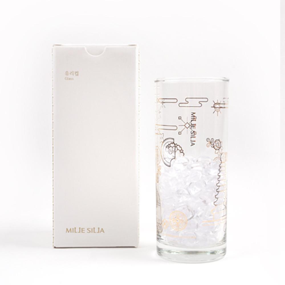 신라유물 유리컵(300ml) 국립박물관 뮷즈 굿즈 투명 홈카페 집들이선물 예쁜 디자인