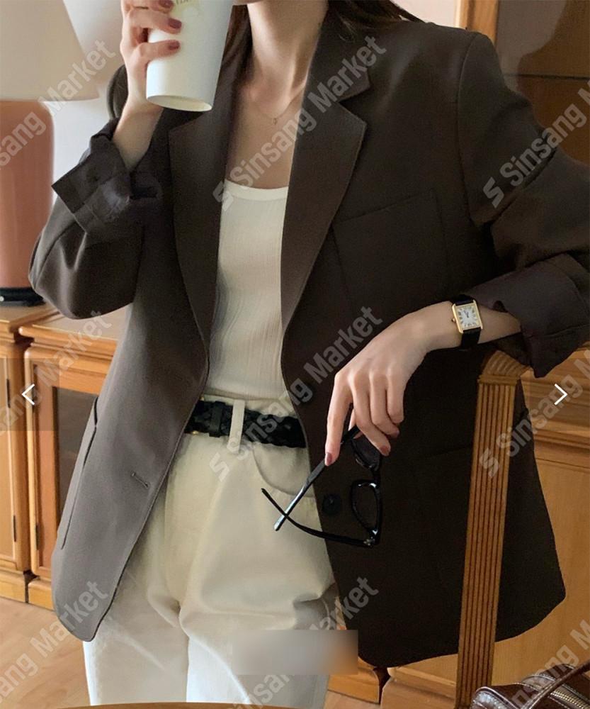 [당일 브라운]컴히얼 포켓 싱글 자켓 (2col) comehere