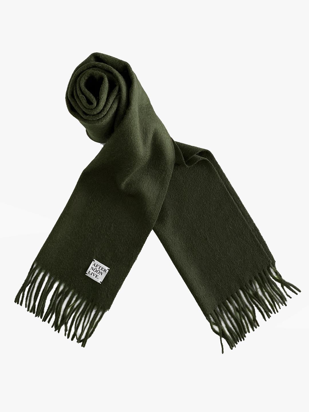 Afternoonlive Wool Muffler (Olive Green)