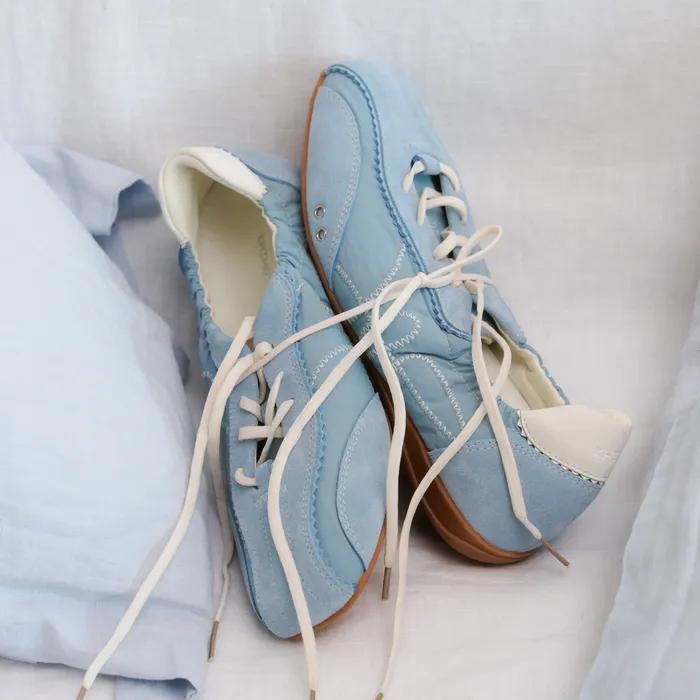 SKIA PINKING SHIRRING SNEAKERS /  BLUE