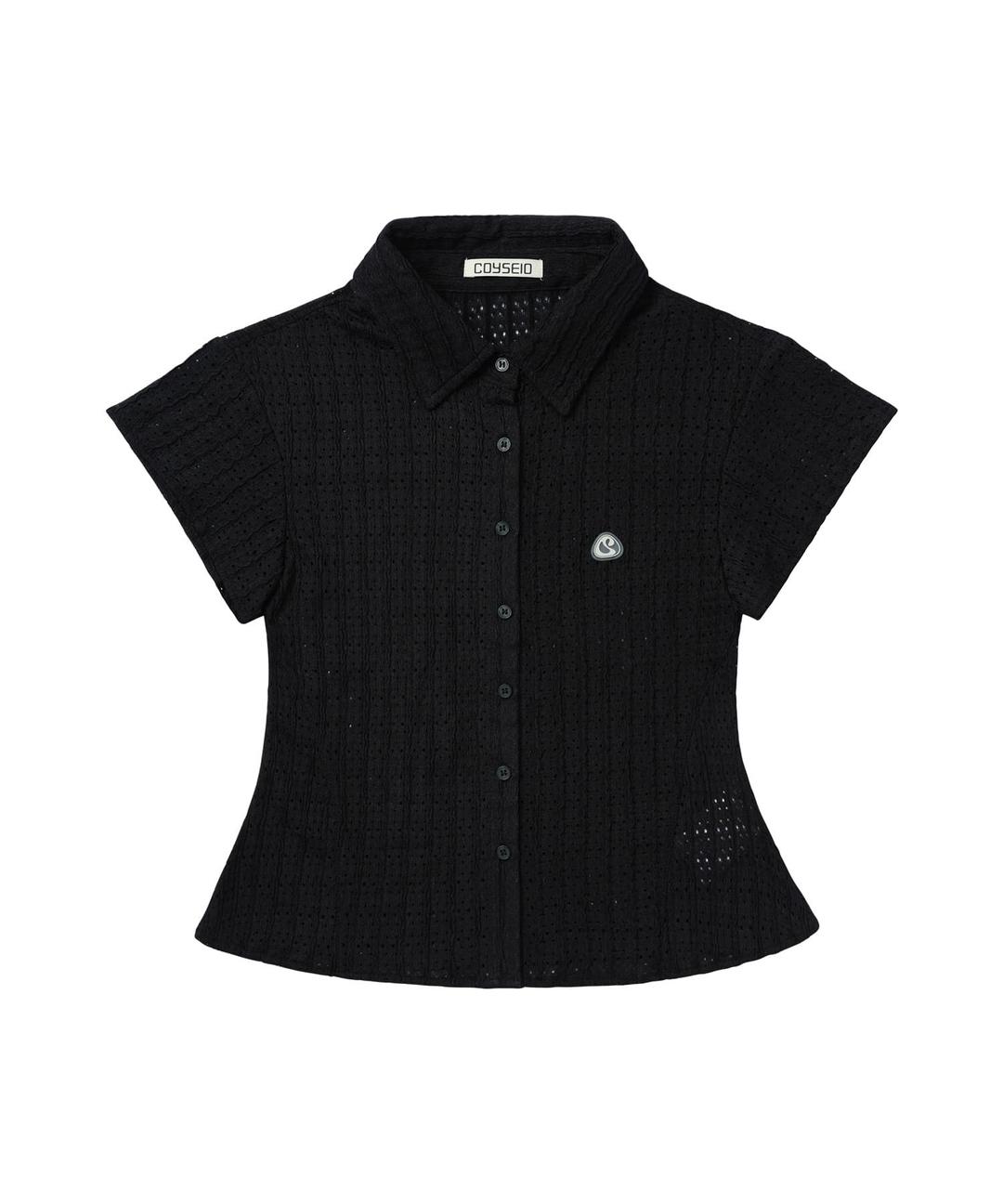 LACE HALF SHIRTS BLACK