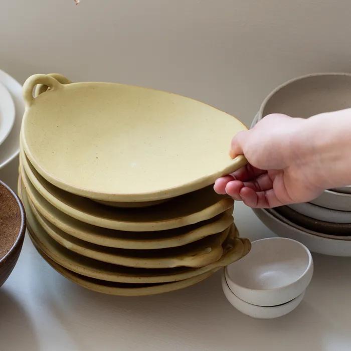 스튜디오 레몬 손잡이 접시