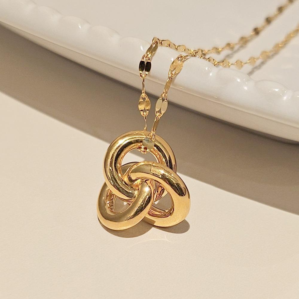 24K 순금 트리플링 볼륨 목걸이