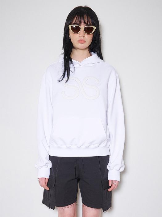 SS PATCH HOODIE, white