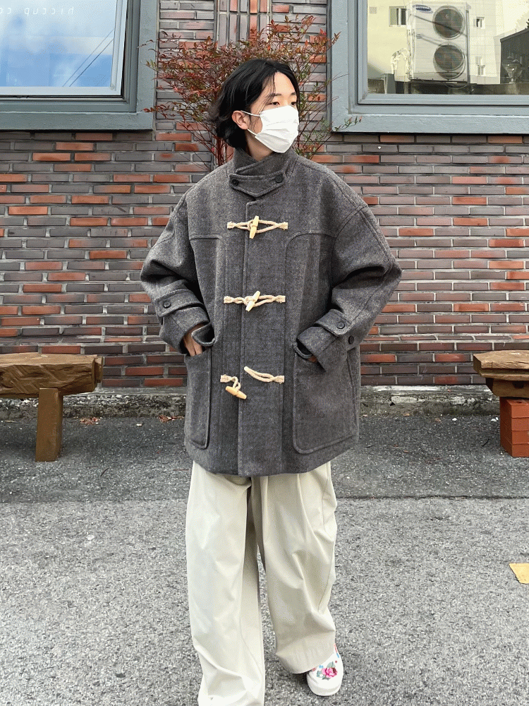 울 숏 더플 코트 (2 color)