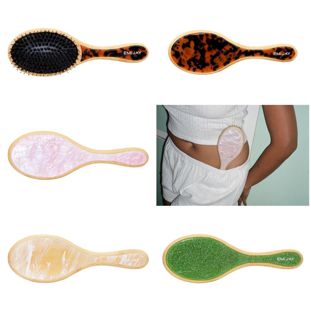 Emi Jay 에미제이 미국 헤어 브러쉬 플랫 패들 브러시 헤어빗 밤부 5컬러 악세서리