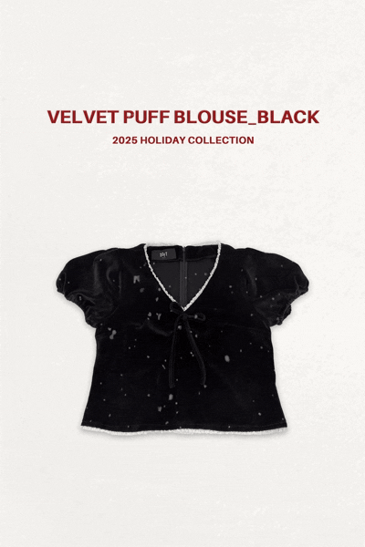 VELVET PUFF BLOUSE_BLACK