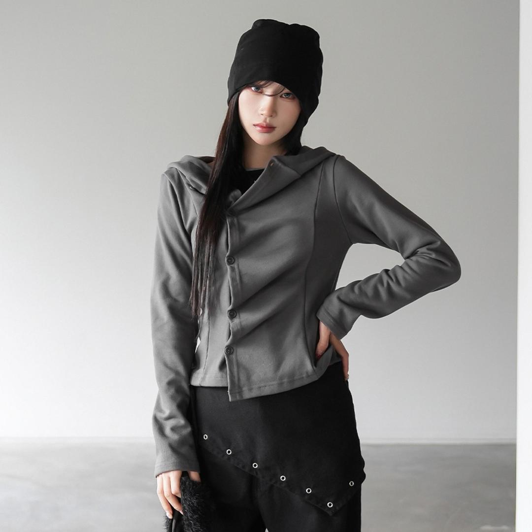 올레브 셔링 후드 가디건