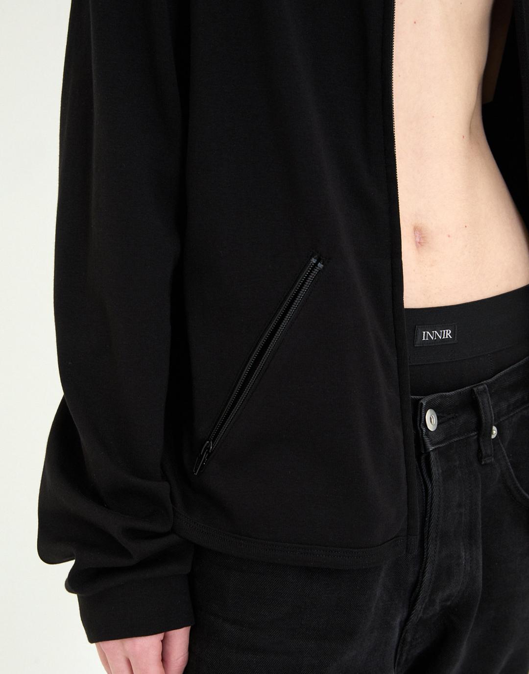 261 Cotton Rib Stand Zip (Black)