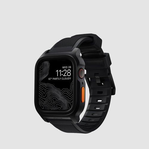 애플워치 풀커버 케이스 러기드 블랙 스트랩 - 블랙 버클