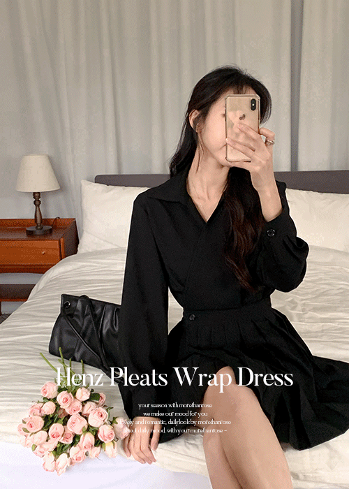 헨즈 플리츠 랩 원피스 2color