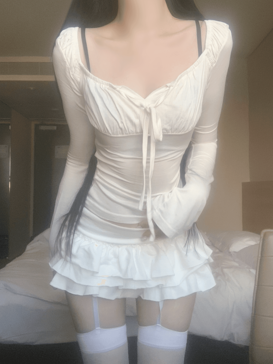 Lunia Shirring Square Neck Top (2color)