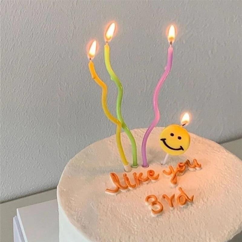 크리에이티브 파티 촛불 생일 촛불 케이크 새로운 나선형 모양의 케이크 양초, 간단한 컵케익 촛불 파티 장식 공급