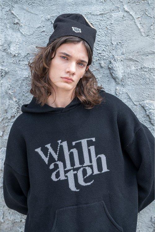 니트 후드티 블랙