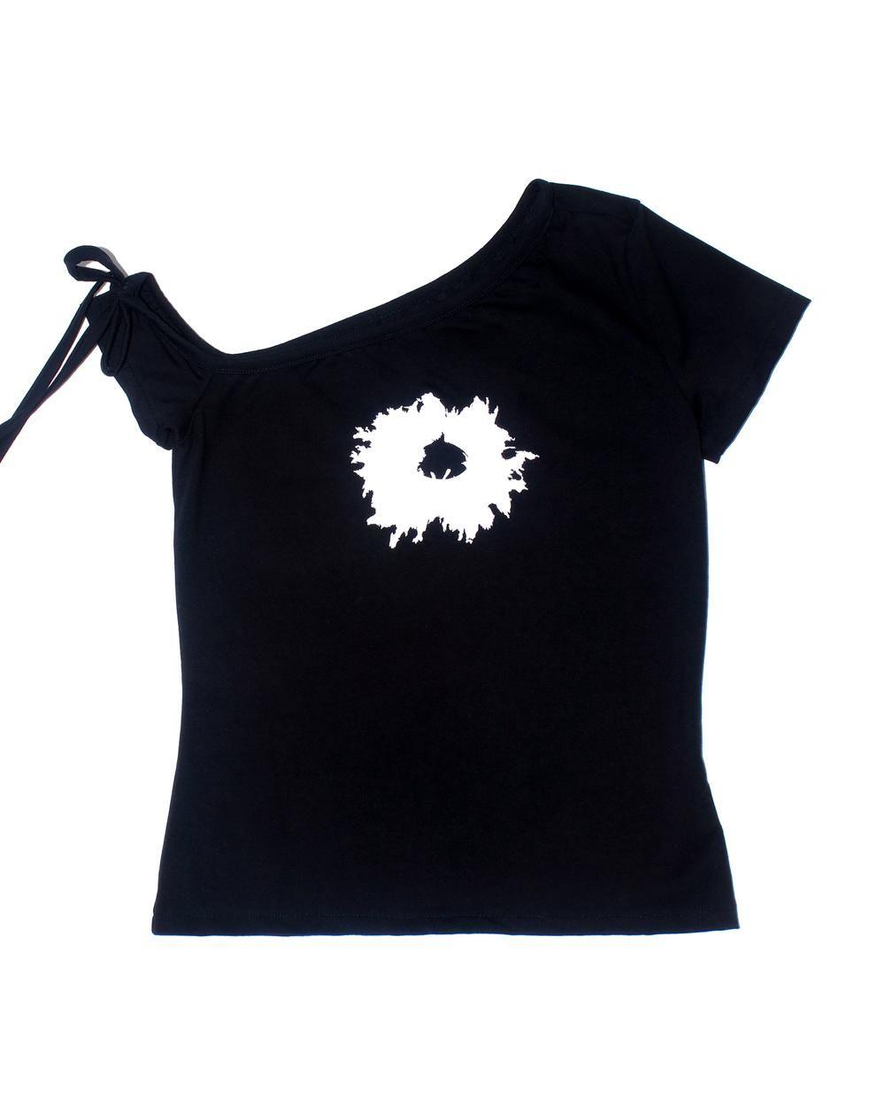 [TAAE] One Shoulder Ribbon T-shirt 001