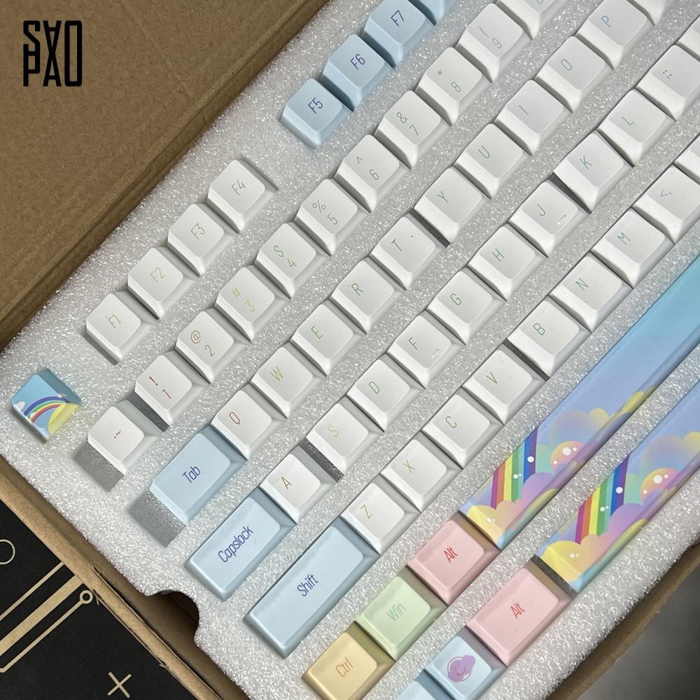 사오파오 레인보우 키캡 PBT 체리 염료승화 (142키)
