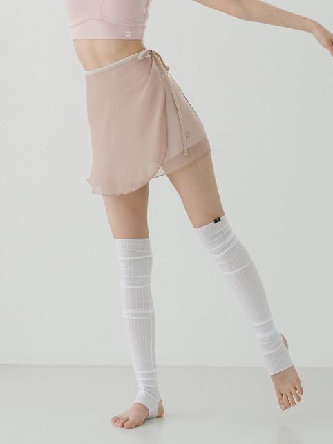 이브 쉬폰 스커트 핑크베이지