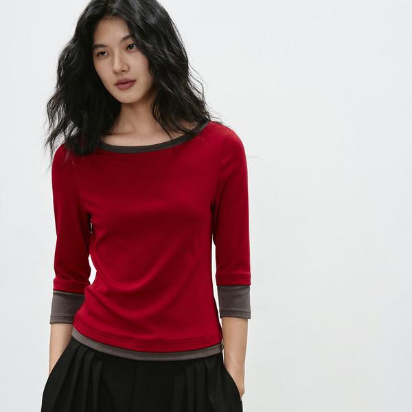 Color Scheme Trimming Slim Top