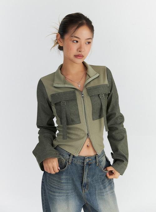 윌리엄 데님 버클 집업 CA2009