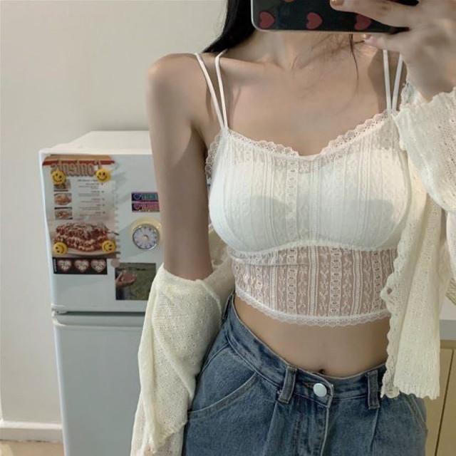 짜루마켓 캡내장 레이스 끈 나시 브라탑 캐미솔 캡 나시 4종