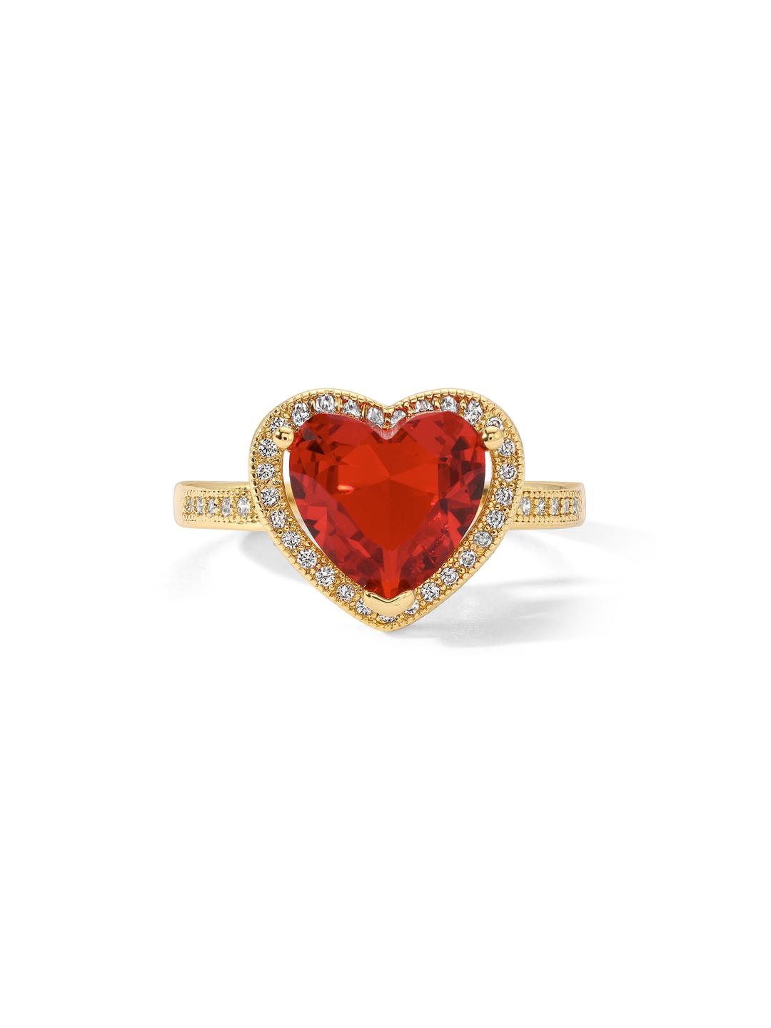 The Cherry Heart Ring - Ruby / Cocktail / 6