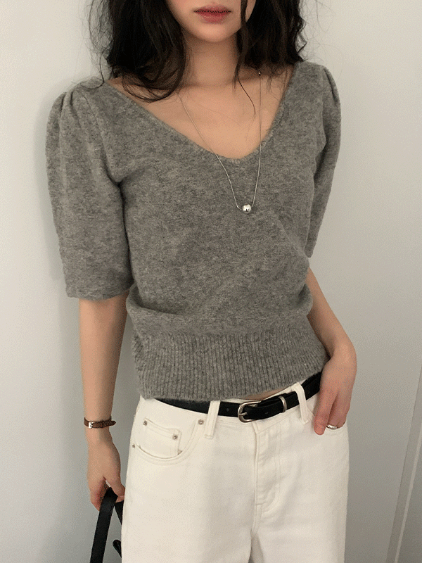 나이니 베토리 투웨이 반팔 울 니트